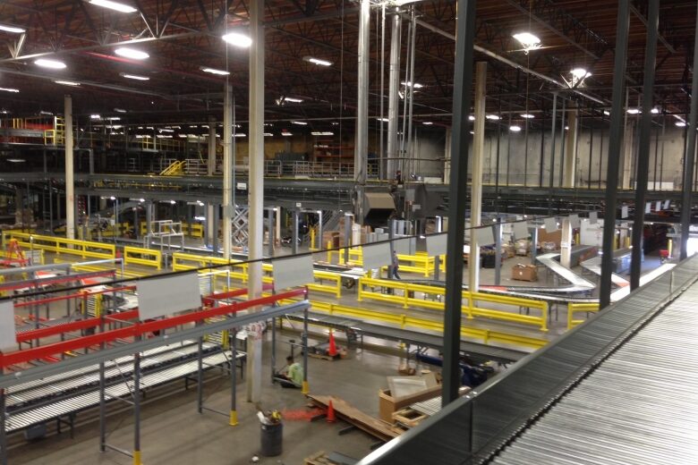 Interior of AAFES California with material handling equipment installed.